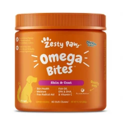 Zesty Paws Omega Bites Chicken Flavored Soft Chews Skin & Coat Supplement for Dogs