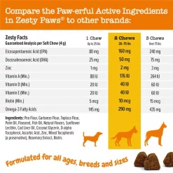 Zesty Paws Omega Bites Chicken Flavored Soft Chews Skin & Coat Supplement for Dogs -Oxbow || Zesty Paws Sales 106226 PT8. SY630 V1658195020