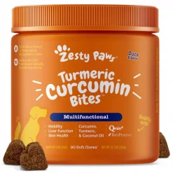 Zesty Paws Turmeric Curcumin Bites Duck Flavored Soft Chews Multivitamin for Dogs