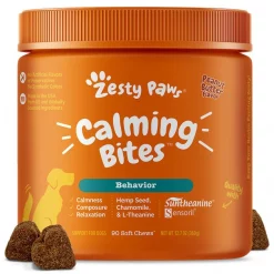 Zesty Paws Calming Bites Peanut Butter Flavored Soft Chews Calming Supplement for Dogs