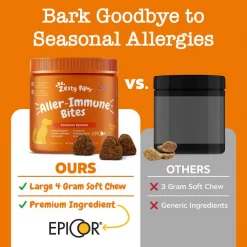 Zesty Paws Aller-Immune Bites Peanut Butter Flavored Soft Chews Allergy & Immune Supplement for Dogs -Oxbow || Zesty Paws Sales 147751 PT5. SY630 V1644981144