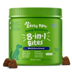 Zesty Paws Hemp Elements 8-in-1 Bites Chicken Flavored Soft Chews Multivitamin for Dogs