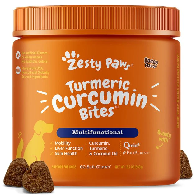 Zesty Paws Turmeric Curcumin Bites Bacon Flavored Soft Chews Multivitamin for Dogs 3 Zesty Paws Turmeric Curcumin Bites Bacon Flavored Soft Chews Multivitamin for Dogs