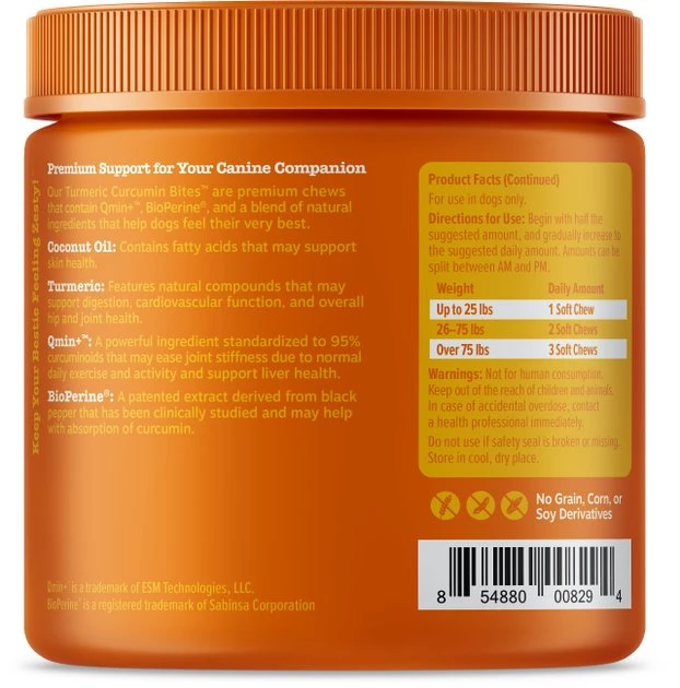 Zesty Paws Turmeric Curcumin Bites Bacon Flavored Soft Chews Multivitamin for Dogs 5 Zesty Paws Turmeric Curcumin Bites Bacon Flavored Soft Chews Multivitamin for Dogs - Image 3