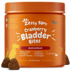 Zesty Paws Cranberry Bladder Bites Bacon Flavored Soft Chews Urinary Supplement for Dogs