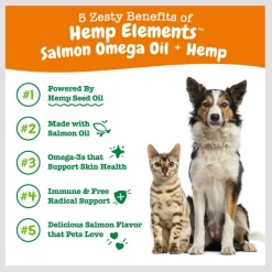 Zesty Paws Hemp Elements Salmon Oil Liquid Skin & Coat Supplement for Dogs & Cats -Oxbow || Zesty Paws Sales 154834 PT4. SY630 V1659821455