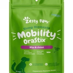 Zesty Paws Hemp Elements Mobility OraStix Peppermint Flavor Dog Dental Chews