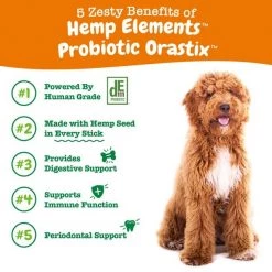 Zesty Paws Hemp Elements Probiotic OraStix Peppermint Flavor Dog Dental Chews -Oxbow || Zesty Paws Sales 157001 PT4. SY630 V1657656006