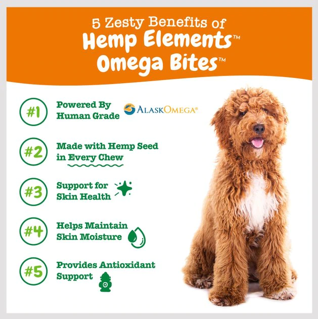 Zesty Paws Hemp Elements Omega Bites Chicken Flavored Soft Chews Skin & Coat Supplement for Dogs 7 Zesty Paws Hemp Elements Omega Bites Chicken Flavored Soft Chews Skin & Coat Supplement for Dogs - Image 5