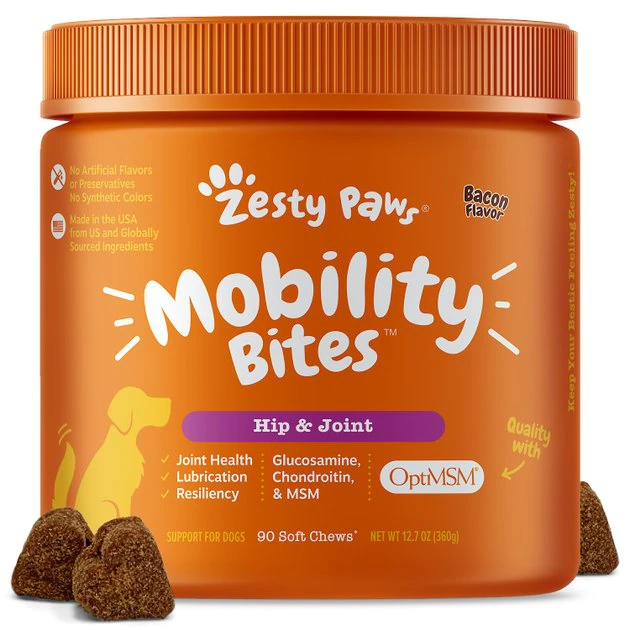 Zesty Paws Mobility Bites Bacon Flavored Soft Chews Hip & Joint Supplement for Dogs 3 Zesty Paws Mobility Bites Bacon Flavored Soft Chews Hip & Joint Supplement for Dogs