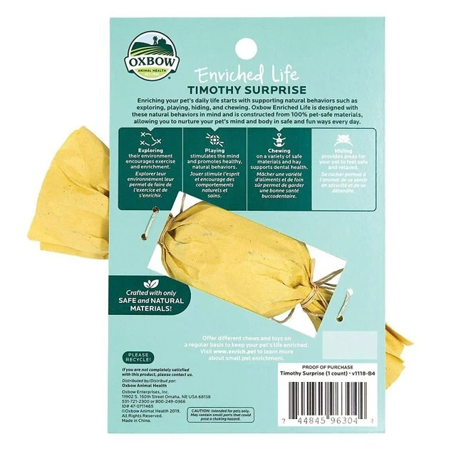 Oxbow Enriched Life Timothy Surprise Small Animal Chew Toy 4 Oxbow Enriched Life Timothy Surprise Small Animal Chew Toy - Image 2