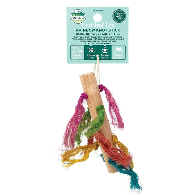 Oxbow Enriched Life Rainbow Knot Stick Small Animal Toy 3 Oxbow Enriched Life Rainbow Knot Stick Small Animal Toy