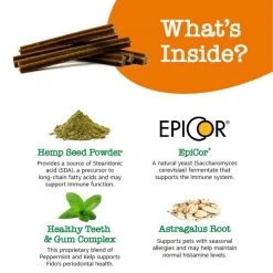 Zesty Paws Hemp Elements Aller-Immune OraStix Peppermint Flavor Dog Dental Chews -Oxbow || Zesty Paws Sales 224446 PT4. SY630 V1657656281