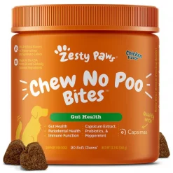 Zesty Paws Chew No Poo Bites Chicken Flavored Soft Chews Coprophagia Supplement for Dogs
