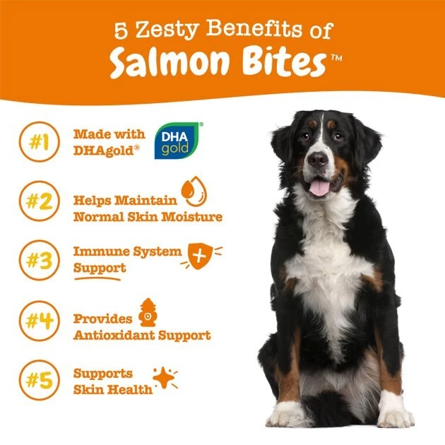 Zesty Paws Salmon Bites Bacon & Salmon Flavored Soft Chews Skin & Coat Supplement for Dogs 7 Zesty Paws Salmon Bites Bacon & Salmon Flavored Soft Chews Skin & Coat Supplement for Dogs - Image 5