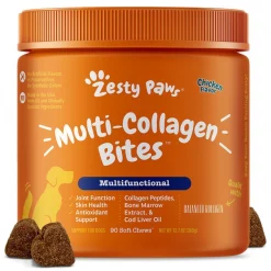 Zesty Paws Multi-Collagen Bites Chicken Flavored Soft Chews Multivitamin for Dogs