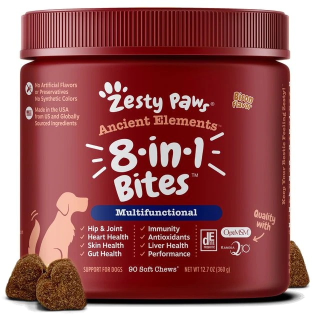 Zesty Paws Ancient Elements 8-in-1 Bites Bison Flavored Soft Chews Multivitamin for Dogs 3 Zesty Paws Ancient Elements 8-in-1 Bites Bison Flavored Soft Chews Multivitamin for Dogs