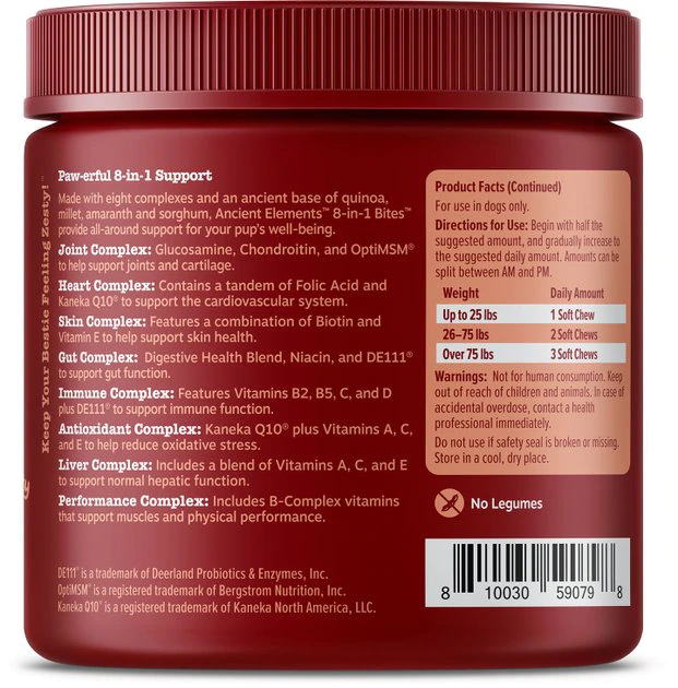 Zesty Paws Ancient Elements 8-in-1 Bites Bison Flavored Soft Chews Multivitamin for Dogs 5 Zesty Paws Ancient Elements 8-in-1 Bites Bison Flavored Soft Chews Multivitamin for Dogs - Image 3