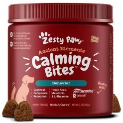 Zesty Paws Ancient Elements Calming Elements Bison Flavored Soft Chews Calming Supplement for Dogs