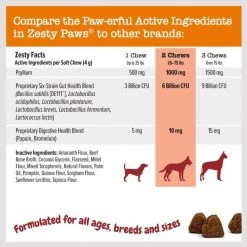 Zesty Paws Ancient Elements Probiotic Bites Bison Flavored Soft Chews Digestive Supplement for Dogs -Oxbow || Zesty Paws Sales 249433 PT1. SY630 V1659821453