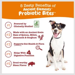 Zesty Paws Ancient Elements Probiotic Bites Bison Flavored Soft Chews Digestive Supplement for Dogs -Oxbow || Zesty Paws Sales 249433 PT4. SY630 V1659821879