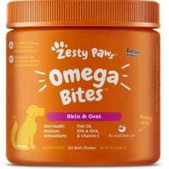 DERMagic||Zesty Paws DERMagic Skin Rescue Lotion, 4-oz & Zesty Paws Omega Skin & Coat Soft Chews with Omega 3, 6, & 9 Bacon Flavor Dog Supplement, 90 count -Oxbow || Zesty Paws Sales 255431 PT5. SY630 V1658200359