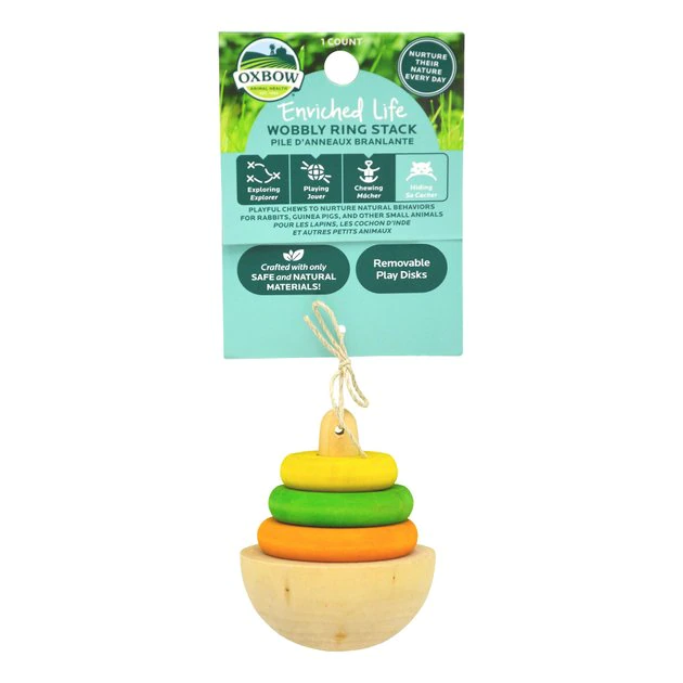 Oxbow Enriched Life Wobbly Ring Stack Small Animal Toy 3 Oxbow Enriched Life Wobbly Ring Stack Small Animal Toy