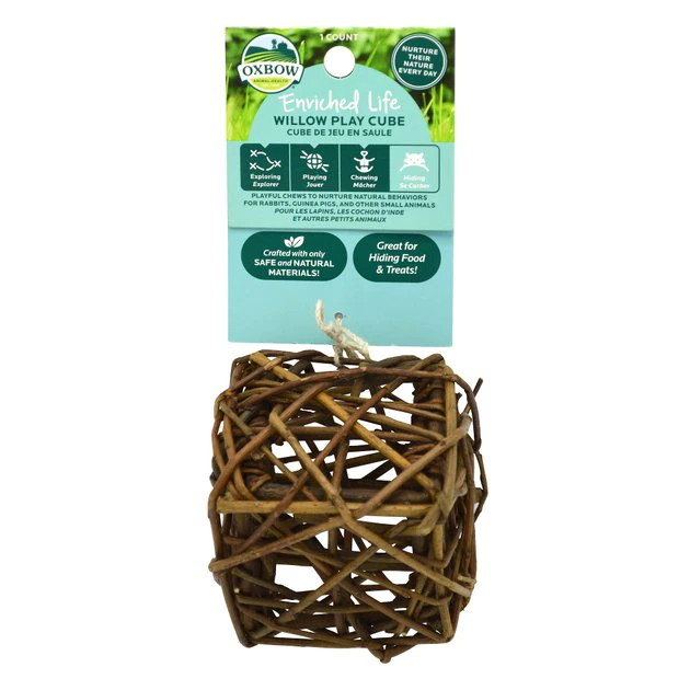 Oxbow Enriched Life Willow Play Cube Small Animal Toy 3 Oxbow Enriched Life Willow Play Cube Small Animal Toy