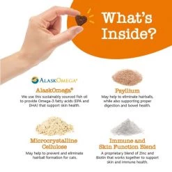 Zesty Paws All Ages Hairball Bites Gut Health Salmon Flavor Cat Supplement, 60 count & Zesty Paws Pure Salmon Oil Skin & Coat Support Dog & Cat Supplement, 32-oz bottle -Oxbow || Zesty Paws Sales 290186 PT4. SY630 V1649344400