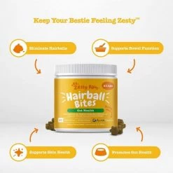 Zesty Paws All Ages Hairball Bites Gut Health Salmon Flavor Cat Supplement, 60 count & Zesty Paws Hemp Elements Salmon Flavored Omega Oil + Hemp Dog & Cat Supplement, 32-oz bottle -Oxbow || Zesty Paws Sales 290188 PT4. SY630 V1619187464
