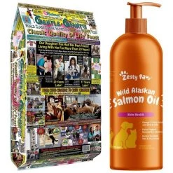 Gentle Giants||Zesty Paws Gentle Giants Canine Nutrition Chicken Dry Food + Zesty Paws Pure Salmon Oil Skin & Coat Support Dog & Cat Supplement