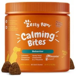 Zesty Paws All Ages, Calming Bites, Peanut Butter Flavored Soft Chews + 8-in-1 Multivitamin Bites Chicken Flavor Dog Supplement -Oxbow || Zesty Paws Sales 294038 PT1. SY630 V1649344323