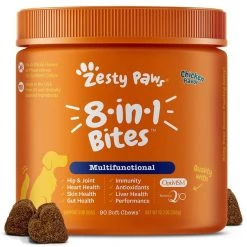 Zesty Paws Mobility Bites Hip & Joint Support + 8-in-1 Multivitamin Bites Chicken Flavor Dog Supplement -Oxbow || Zesty Paws Sales 294044 PT5. SY630 V1649352112