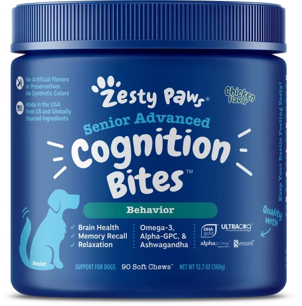 Zesty Paws 11-in-1 Bites Multifunctional MSM & Curcumin + Cranberry & Lutein Senior Chicken Flavor Dog Supplement, 90 count + Zesty Paws Seniors Advanced Cognition Bites Chicken Flavor Dog Supplement, 90 count 7 Zesty Paws 11-in-1 Bites Multifunctional MSM & Curcumin + Cranberry & Lutein Senior Chicken Flavor Dog Supplement, 90 count + Zesty Paws Seniors Advanced Cognition Bites Chicken Flavor Dog Supplement, 90 count - Image 5