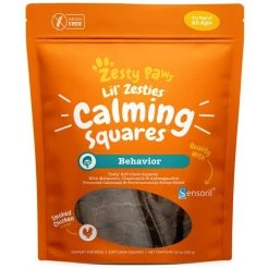 Zesty Paws All Ages, Calming Bites, Peanut Butter Flavored Soft Chews, Behavior Functional Dog Supplement, 90 count + Zesty Paws Calming Squares Stress & Anxiety Smoked Chicken Flavor Soft Chew Dog Supplement, 10-oz bag -Oxbow || Zesty Paws Sales 298788 PT5. SY630 V1649341027