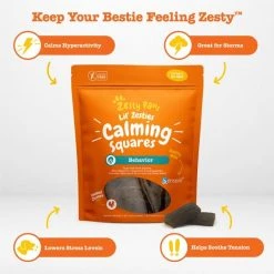 Zesty Paws All Ages, Calming Bites, Peanut Butter Flavored Soft Chews, Behavior Functional Dog Supplement, 90 count + Zesty Paws Calming Squares Stress & Anxiety Smoked Chicken Flavor Soft Chew Dog Supplement, 10-oz bag -Oxbow || Zesty Paws Sales 298788 PT8. SY630 V1649355436