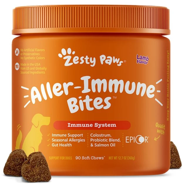 Zesty Paws Allergy & Immune Support Lamb Flavor Soft Chew Dog Supplement, 90 count + Zesty Paws Oatmeal Anti-Itch Dog Shampoo with Aloe Vera & Vitamin E, 16-oz bottle 4 Zesty Paws Allergy & Immune Support Lamb Flavor Soft Chew Dog Supplement, 90 count + Zesty Paws Oatmeal Anti-Itch Dog Shampoo with Aloe Vera & Vitamin E, 16-oz bottle - Image 2