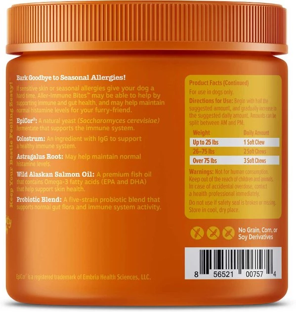 Zesty Paws Allergy & Immune Support Lamb Flavor Soft Chew Dog Supplement, 90 count + Zesty Paws Hemp Elements Allergy & Immune Teeth Cleaning & Seasonal Allergies Peppermint Flavored Sticks Dental Dog Treats, 12-oz bag, Count Varies 5 Zesty Paws Allergy & Immune Support Lamb Flavor Soft Chew Dog Supplement, 90 count + Zesty Paws Hemp Elements Allergy & Immune Teeth Cleaning & Seasonal Allergies Peppermint Flavored Sticks Dental Dog Treats, 12-oz bag, Count Varies - Image 3
