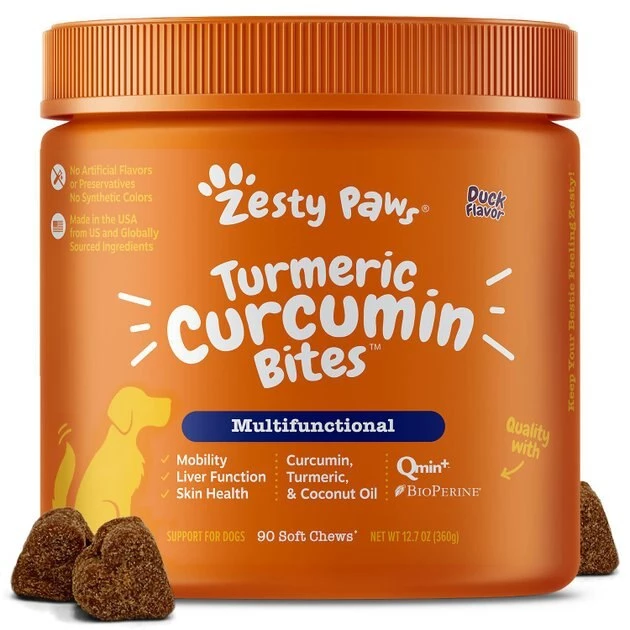 Zesty Paws Core Elements Omega Bites Skin & Coat Health Chicken Flavor Soft Chew Dog Supplement, 90 count + Zesty Paws Curcumin Bites Everyday Vitality Duck Flavor Dog Supplement, 90 count 8 Zesty Paws Core Elements Omega Bites Skin & Coat Health Chicken Flavor Soft Chew Dog Supplement, 90 count + Zesty Paws Curcumin Bites Everyday Vitality Duck Flavor Dog Supplement, 90 count - Image 6