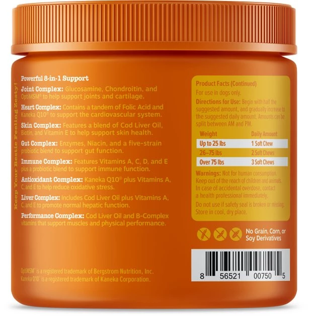 Zesty Paws Curcumin Bites Everyday Vitality Duck Flavor Dog Supplement, 90 count + Zesty Paws 8-in-1 Multifunctional Chicken Flavor Soft Chew Dog Supplement, 90 count 9 Zesty Paws Curcumin Bites Everyday Vitality Duck Flavor Dog Supplement, 90 count + Zesty Paws 8-in-1 Multifunctional Chicken Flavor Soft Chew Dog Supplement, 90 count - Image 7