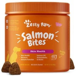 Zesty Paws Curcumin Bites Everyday Vitality Duck Flavor Dog Supplement, 90 count + Zesty Paws Salmon Bites Skin & Coat Dog Supplement, 90 count -Oxbow || Zesty Paws Sales 298830 PT5. SY630 V1649355733