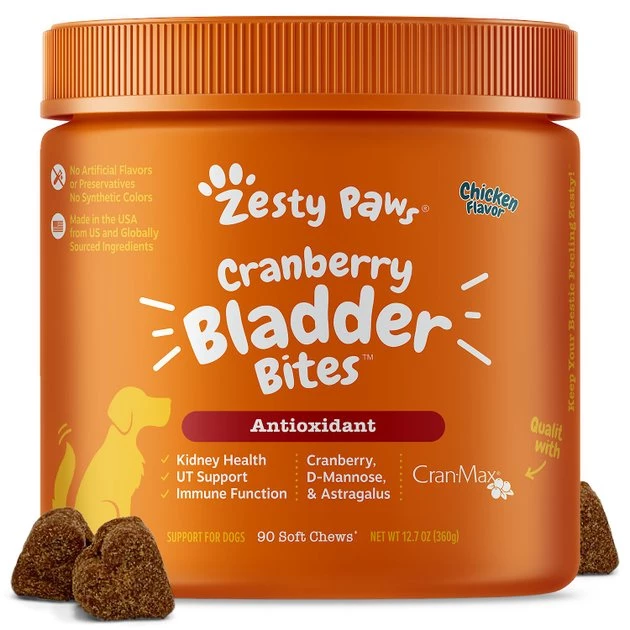 Zesty Paws Probiotic Bites Digestion Pumpkin Flavor Soft Chews Dog Supplement, 90 count + Zesty Paws Cranberry Bladder Bites Urinary Tract Support Chicken Liver Flavor Chews for Dogs, 90 count 8 Zesty Paws Probiotic Bites Digestion Pumpkin Flavor Soft Chews Dog Supplement, 90 count + Zesty Paws Cranberry Bladder Bites Urinary Tract Support Chicken Liver Flavor Chews for Dogs, 90 count - Image 6
