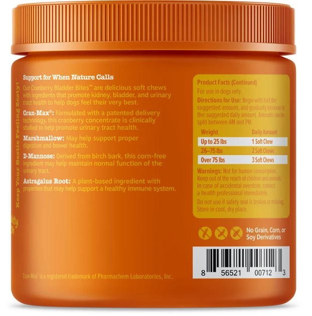 Zesty Paws Probiotic Bites Digestion Pumpkin Flavor Soft Chews Dog Supplement, 90 count + Zesty Paws Cranberry Bladder Bites Urinary Tract Support Chicken Liver Flavor Chews for Dogs, 90 count 9 Zesty Paws Probiotic Bites Digestion Pumpkin Flavor Soft Chews Dog Supplement, 90 count + Zesty Paws Cranberry Bladder Bites Urinary Tract Support Chicken Liver Flavor Chews for Dogs, 90 count - Image 7