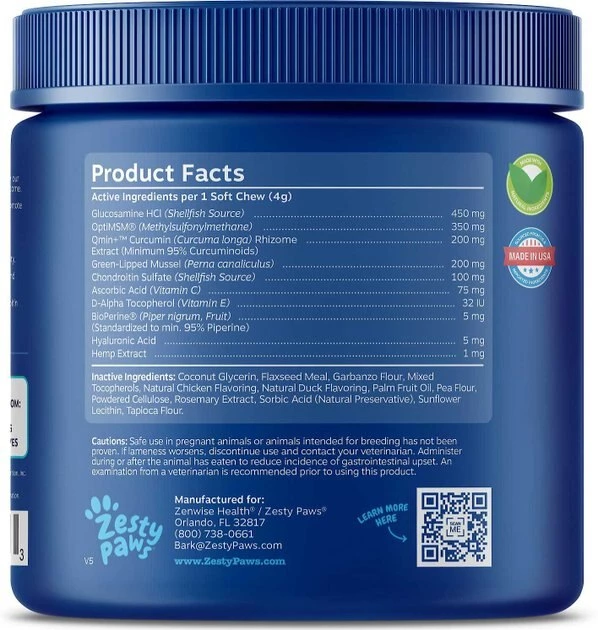 Zesty Paws Senior, Advanced Mobility Bites, Chicken Flavored Soft Chews, Hip & Joint Functional Dog Supplement, 90 count + Zesty Paws Seniors Advanced Cognition Bites Chicken Flavor Dog Supplement, 90 count 5 Zesty Paws Senior, Advanced Mobility Bites, Chicken Flavored Soft Chews, Hip & Joint Functional Dog Supplement, 90 count + Zesty Paws Seniors Advanced Cognition Bites Chicken Flavor Dog Supplement, 90 count - Image 3