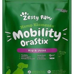 Zesty Paws Senior, Advanced Mobility Bites, Chicken Flavored Soft Chews, Hip & Joint Functional Dog Supplement, 90 count + Zesty Paws Hemp Elements Mobility Orastix Dog Supplement, 12 count -Oxbow || Zesty Paws Sales 298852 PT4. SY630 V1621297930