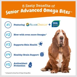Zesty Paws Advanced Omega Bites Chicken Flavor Soft Chews Skin & Coat Supplement for Senior Dogs 15 Zesty Paws Advanced Omega Bites Chicken Flavor Soft Chews Skin & Coat Supplement for Senior Dogs -Oxbow || Zesty Paws Sales 332501 PT4. SY630 V1659821274