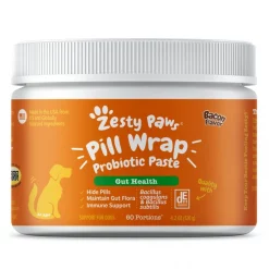Zesty Paws Pill Wrap Probiotic Paste Bacon Flavored Digestive Supplement for Dogs