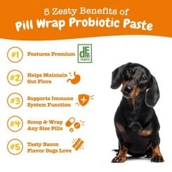 Zesty Paws Pill Wrap Probiotic Paste Bacon Flavored Digestive Supplement for Dogs -Oxbow || Zesty Paws Sales 337049 PT4. SY630 V1635453991