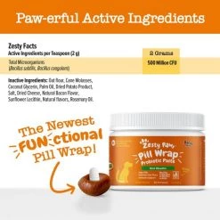 Zesty Paws Pill Wrap Probiotic Paste Bacon Flavored Digestive Supplement for Dogs -Oxbow || Zesty Paws Sales 337049 PT5. SY630 V1635437786