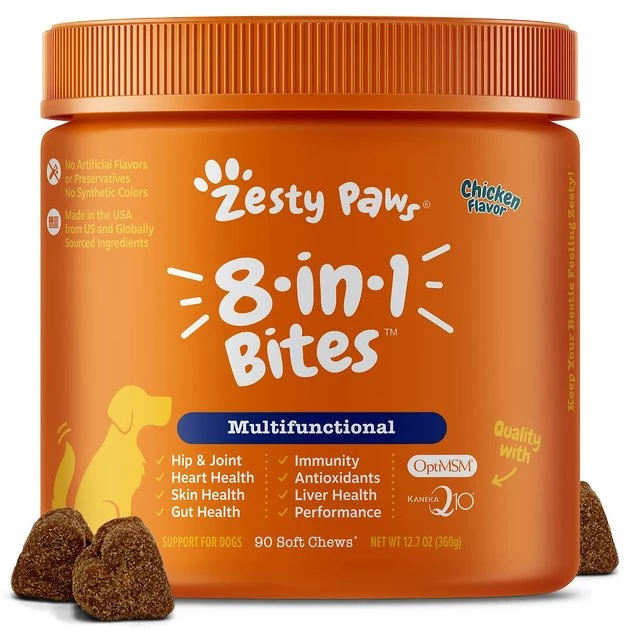 Zesty Paws||Benebone Zesty Paws Core Elements 8-in-1 Chicken Flavored Chews Multivitamin for Dogs + Benebone Bacon Flavor Wishbone Tough Chew Toy 4 Zesty Paws||Benebone Zesty Paws Core Elements 8-in-1 Chicken Flavored Chews Multivitamin for Dogs + Benebone Bacon Flavor Wishbone Tough Chew Toy - Image 2